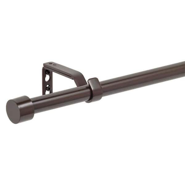 StyleWell 36 in. - 66 in. Telescoping 3/4 in Single Curtain Rod Kit in Oil Rubbed Bronze with Cap Finial