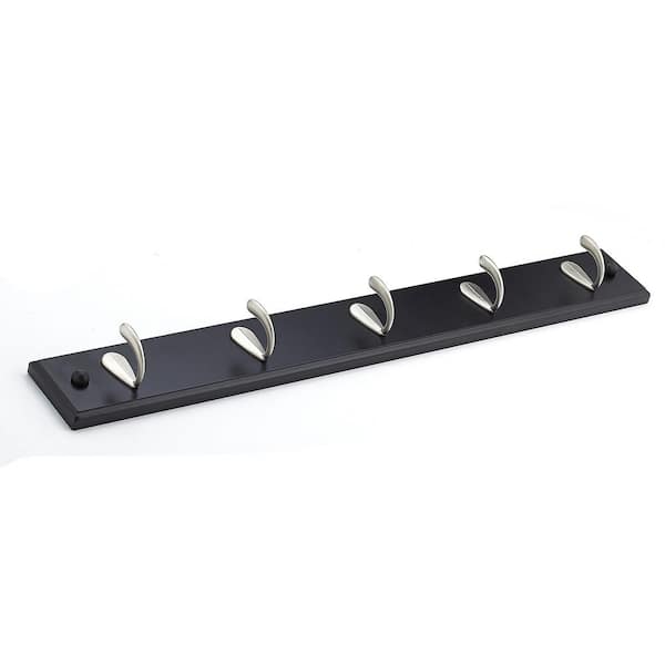 Richelieu Hardware 20-1/8 in. (510 mm) Black and Brushed Nickel Utility Hook Rack