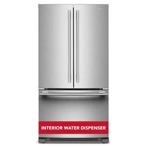 36 in. 20 cu. ft. Counter-Depth French Door Refrigerator in PrintShield Stainless with Internal Water Dispenser