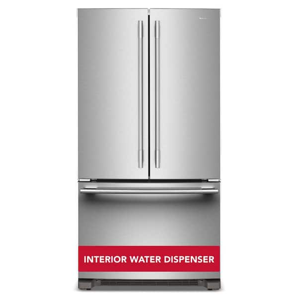 36 in. 20 cu. ft. Counter-Depth French Door Refrigerator in PrintShield Stainless with Internal Water Dispenser