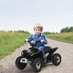 6-Volt Kids Electric Quad ATV 4 Wheels Ride-On Toy Toddlers Forward and Reverse in Black