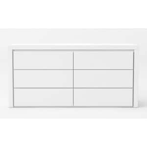 Valerie White 6 Drawers 62 in. Dresser