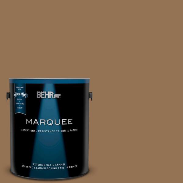 BEHR MARQUEE 1 gal. #UL140-21 Toffee Bar Satin Enamel Exterior Paint and Primer in One