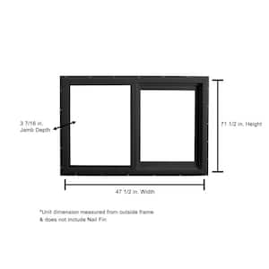 71.5 in. x 47.5 in. Select Series Left Hand Horizontal Sliding Vinyl Black Window with White Int, HPSC Glass and Screen