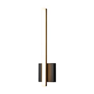 Joyce 19.68 in. 1-Light Black Linear Dimmable LED Wall Sconce