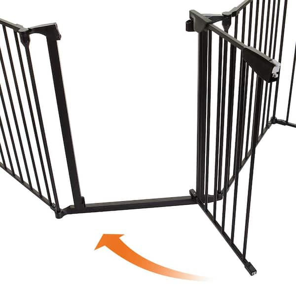 Dreambaby 29 in. Tall Metal Newport 3 Panel Hardware Mounted Adapta-Gate -  Black L2021BB - The Home Depot