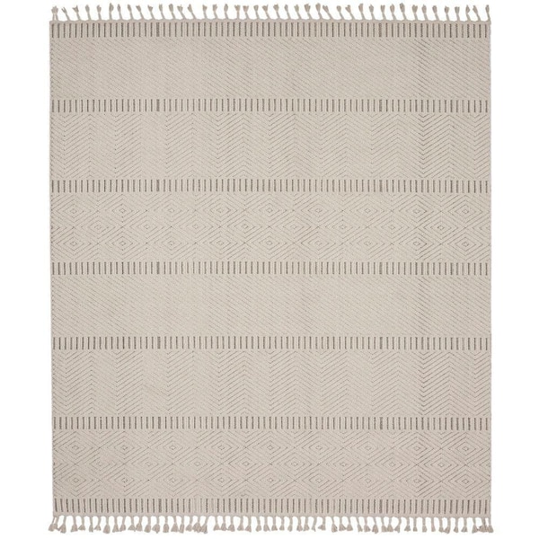 Nourison Paxton Taupe 8 ft. x 11 ft. Geometric Contemporary Area Rug