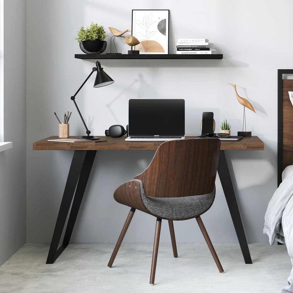 Lowry Rustic Natural Aged Brown Acacia Wood Desk