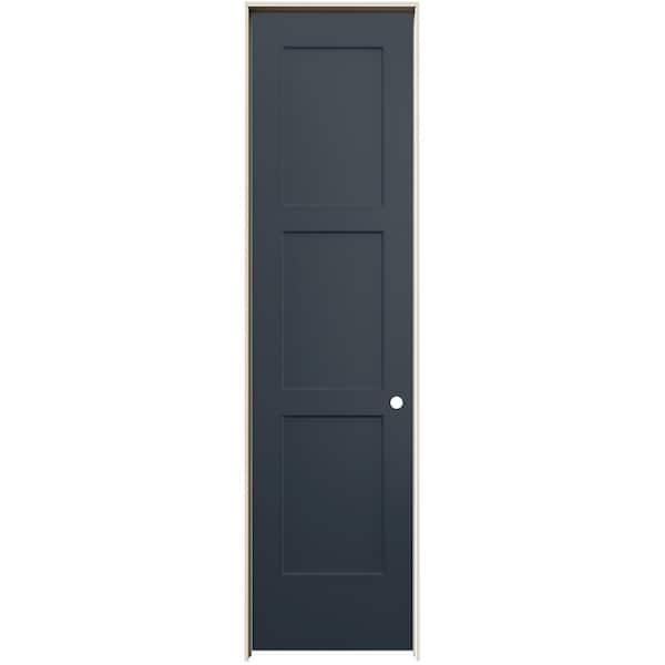JELD-WEN 24 in. x 96 in. Birkdale Denim Stain Left-Hand Smooth Solid Core Molded Composite Single Prehung Interior Door
