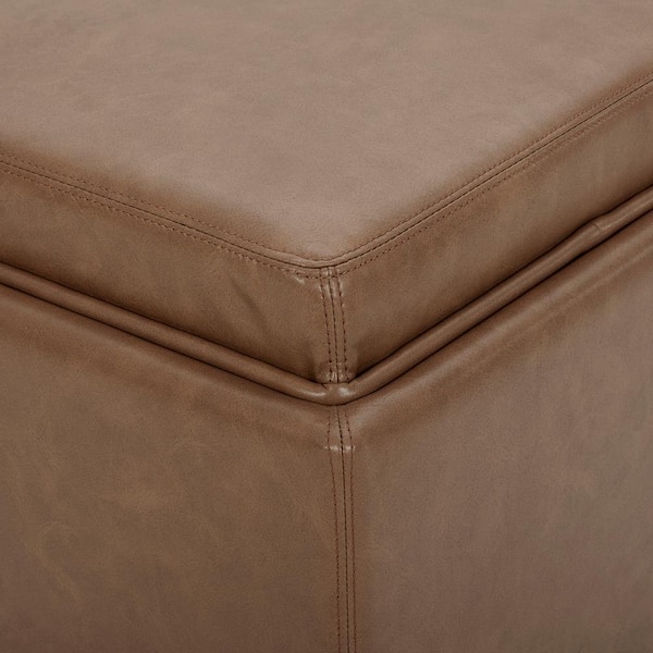 Spruce & Spring Riley 18 in. Wide Leather Contemporary Square