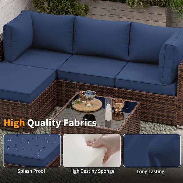 ELPOSUN Outdoor 4 in. Replacement Cushion Set Seat/Back Cushion