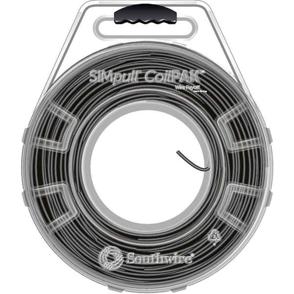 Southwire 1000 ft. Black/White Stripe 12/2 STR CU CoilPAK SIMpull THHN Wire