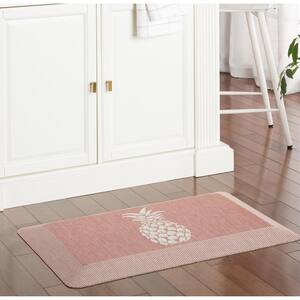 Aloha Modern Pineapple Spice Red 19.6 in. x 39 in. Anti-Fatigue Kitchen Mat