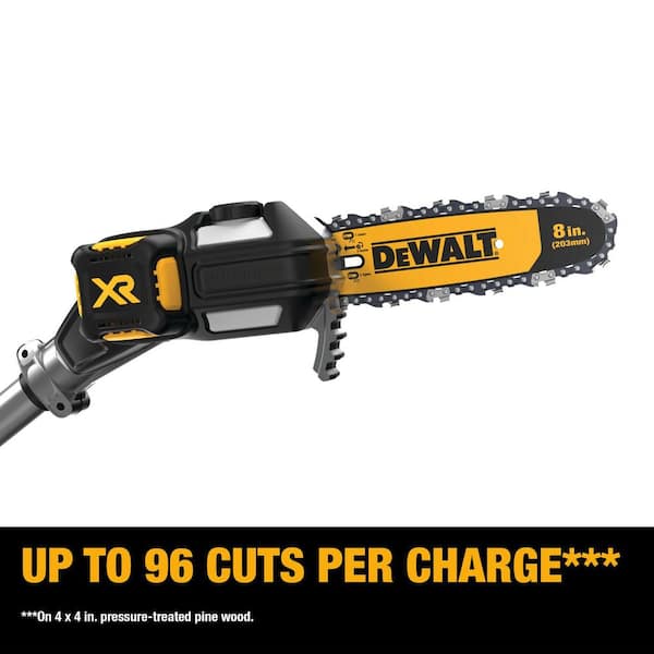 DEWALT 125 MPH 450 CFM 20V Li-Ion Cordless Blower w/ 20V Hedge Trimmer, 12 in. Chainsaw, String Trimmer & 8 in. Pole Saw