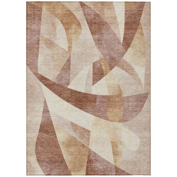 Chantille Machine Washable Indoor/Outdoor Abstract ACN1836 Paprika 3 ft. x 4 ft. Area Rug