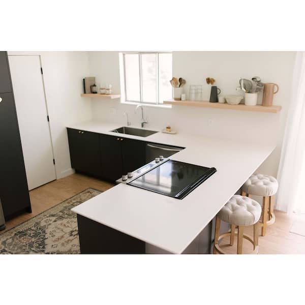 4 in. x 4 in. Solid Surface Countertop Sample in Lunar Sand