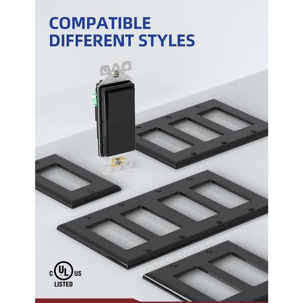 Lukyamzn 15 Amp Self-Grounding Paddle Rocker Light Switch, Glossy