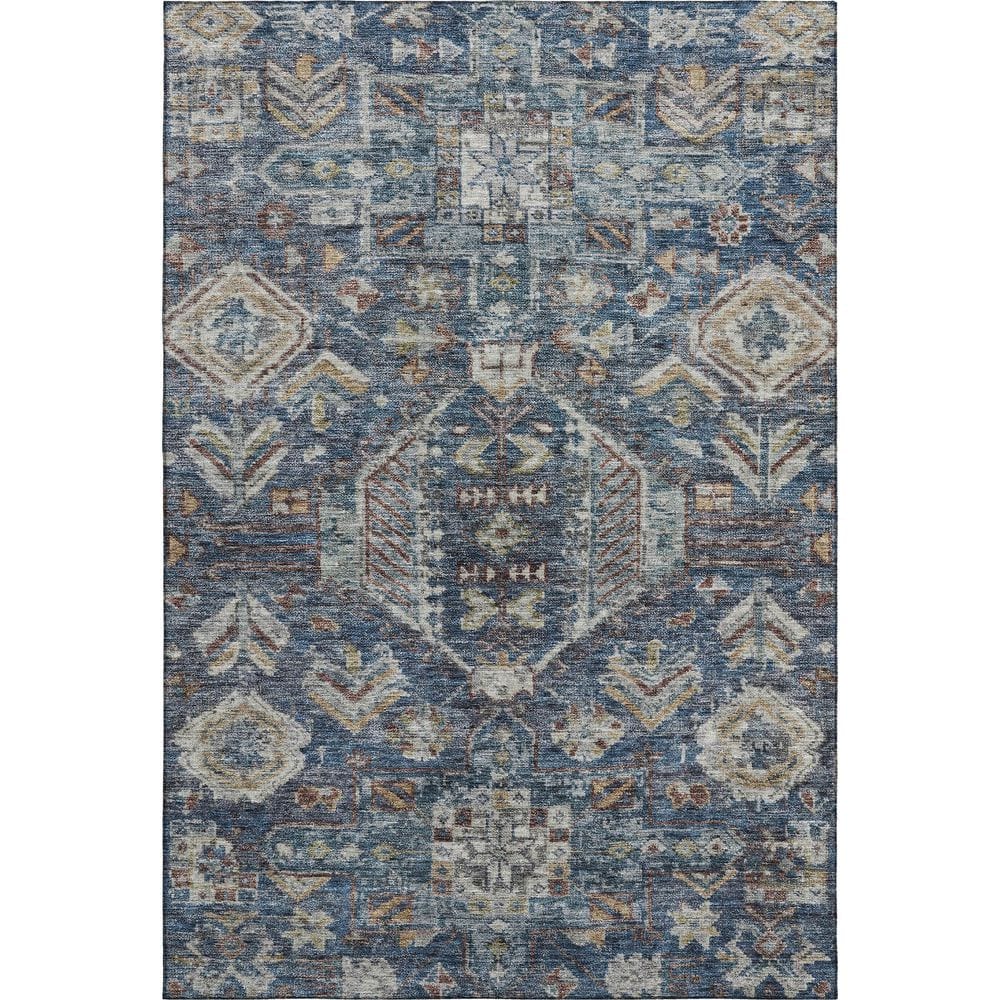 Mayfield Premium Machine Washable Abstract AMF2356 Navy 5 ft. x 7 ft. 6 in. Area Rug price history on PriceWatchPro
