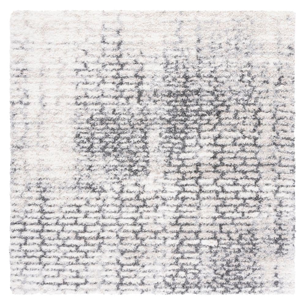 Berber Shag 7 ft. x 7 ft. Charcoal/Gray Geometric Monochrome Square Area Rug price history on PriceWatchPro