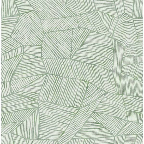 A-Street Prints Aldabra Green TextuGeometric Fabric Non-Pasted Matte Wallpaper