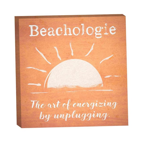 VENICE BEACH Collections Beachologie Energizing by Unplugging Painted by Grotto Studios Unframed Graphic Print Typography 16 in. x 16 in.