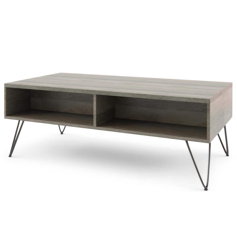 Hunter Grey Mango Wood Lift-Top Coffee Table with Storage