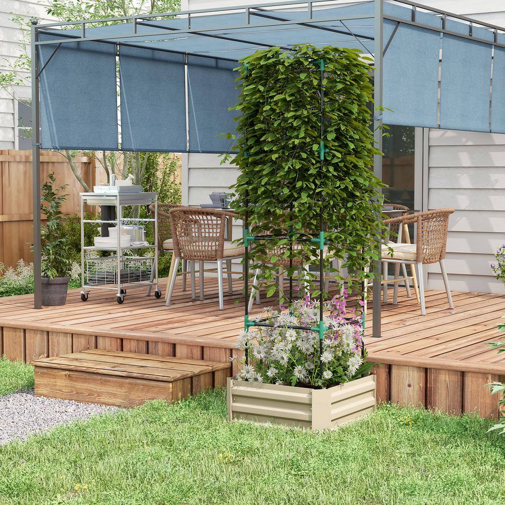 Green Galvanized Steel Oval Raised Garden Bed Kit
