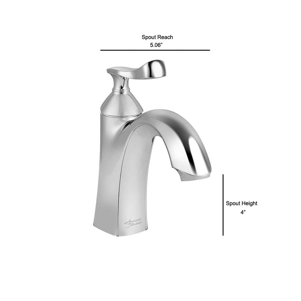 Polished Chrome Single-Handle Bathroom Faucet with Lever