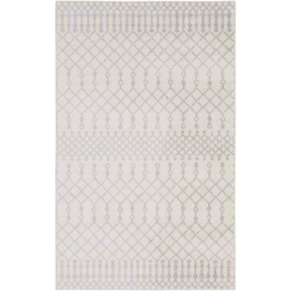Astra Machine Washable Ivory 3 ft. x 5 ft. Moroccan Transitional Area Rug