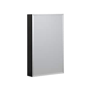 Reflections 19 in. W x 30 in. H Rectangular Aluminum Medicine Cabinet with Mirror in Black