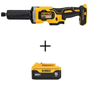 20V MAX Cordless Brushless 1-1/2 in. Variable Speed Die Grinder and (1) 20V MAX Premium Lithium-Ion 5.0Ah Battery