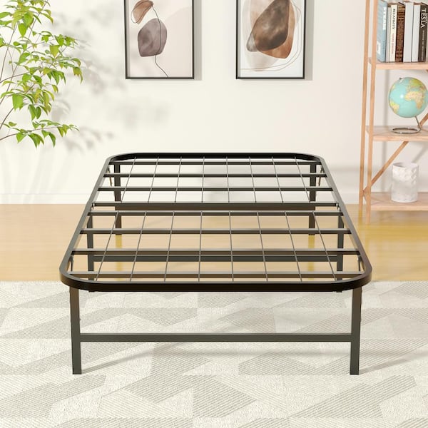 Foldable Twin Metal Platform Bed Frame (No Tool outlets Assembly)