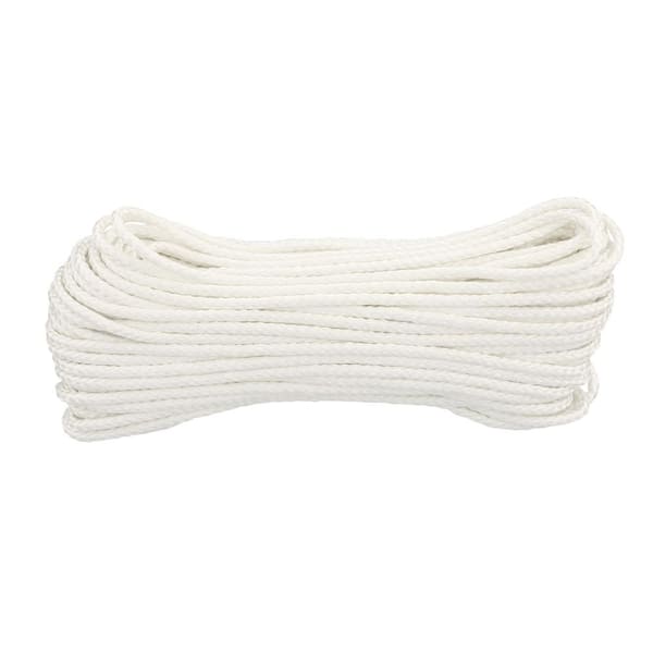 Crown Bolt 3/8 in. x 50 ft. White Polypropylene Diamond Braid Rope 65842 -  The Home Depot
