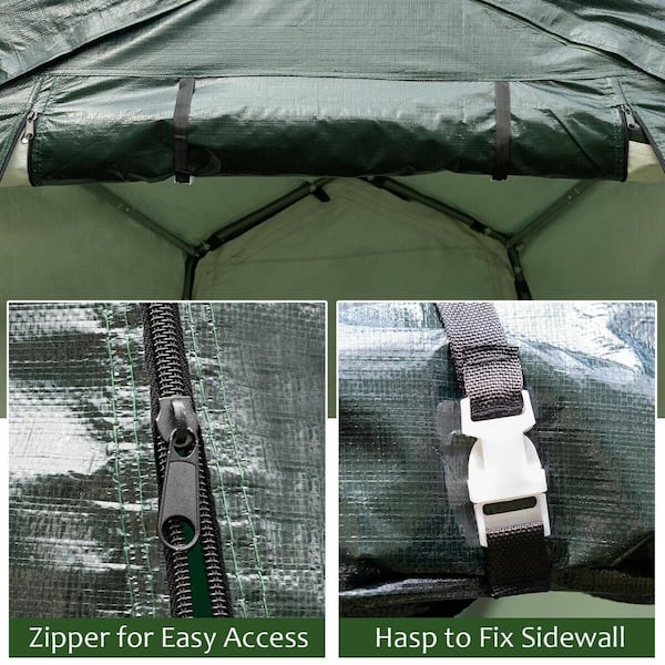 7 ft. x 12 ft. Patio Tent Carport Storage Shelter Shed Car Canopy Heavy Duty Green
