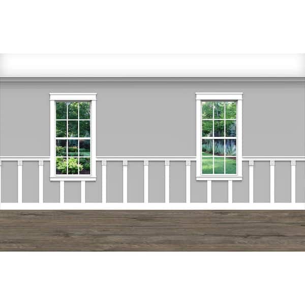 .75 in. D x 40 in. W x 92 in. L Unfinished Aspen Wood Breanna Wainscot Kit Panel Moulding