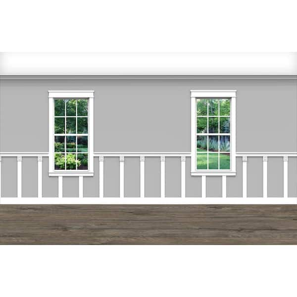 Ornamental Mouldings .75 in. D x 40 in. W x 92 in. L Unfinished Aspen Wood Breanna Wainscot Kit Panel Moulding