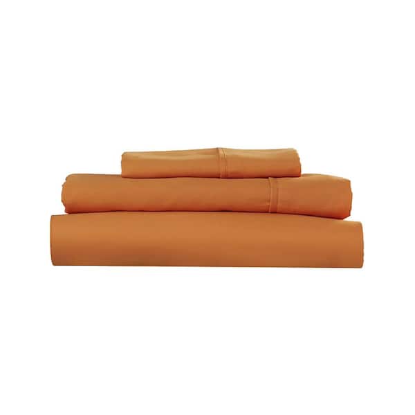 Lavish Home 3-Piece Rust Solid 75 Thread Count Polyester Twin Sheet Set