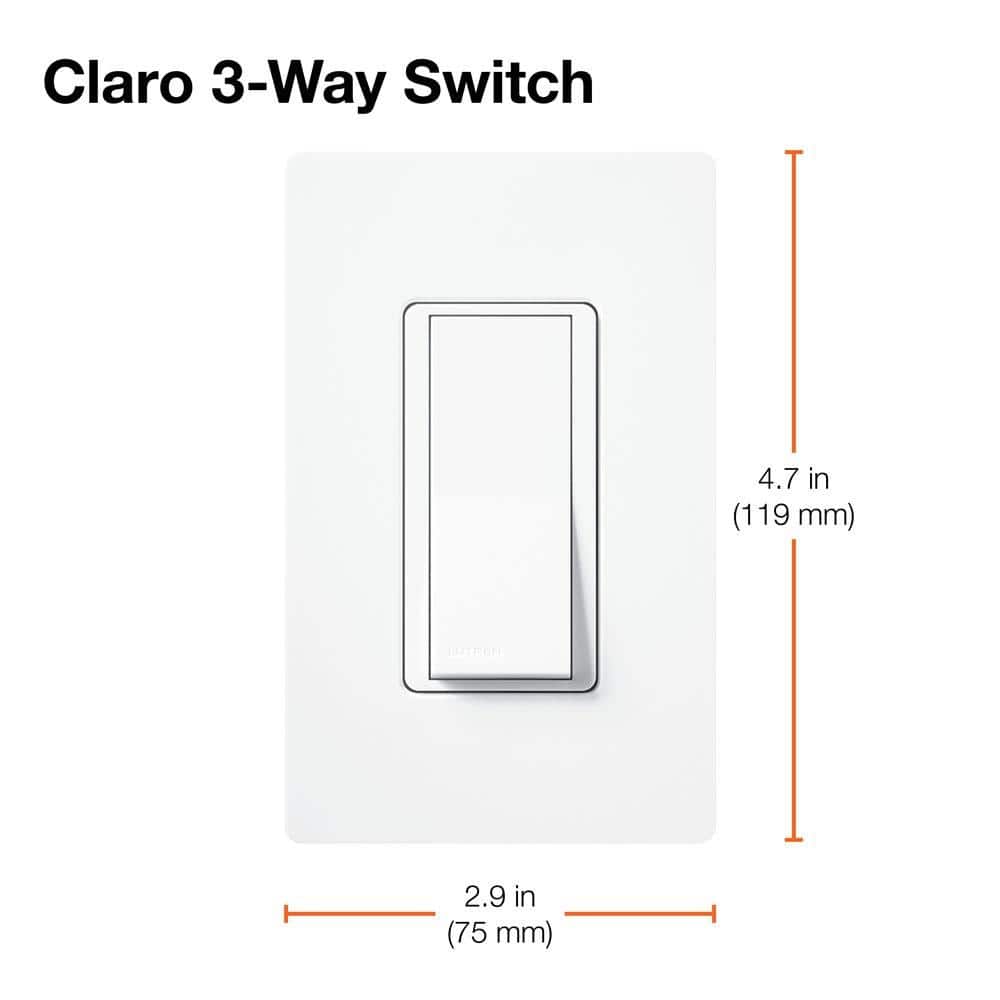 White Glossy 3-Way Rocker Switch with Locator Light