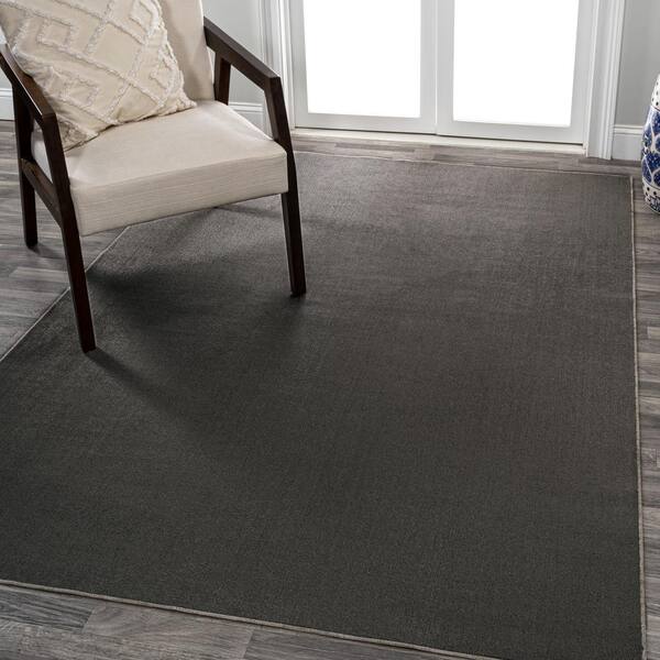 Jonathan Y Dark Gray/Yellow 8 ft. x 10 ft. Wincer Chenille Cottage Medallion Machine-Washable Area Rug