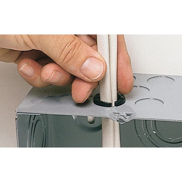 Arlington Industries 3/8 in. Black Button Plastic Push-In