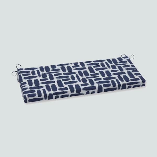 Pillow Perfect Novelty Rectangular Outdoor Bench Cushion in Blue