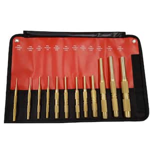 Knurled Brass 3-Piece Drift Punch Set w/Tray (Mayhew #61360) - 3/8 - 3/4  - Made in USA Tools
