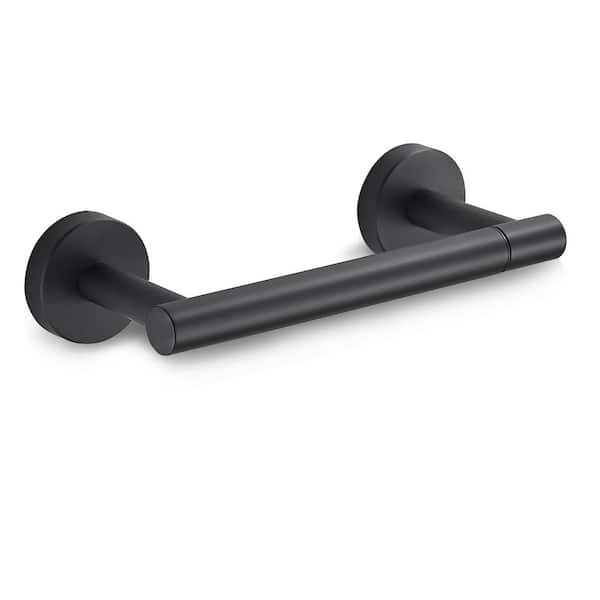 Wall Mount Post Toilet Paper Holder in Matte Black