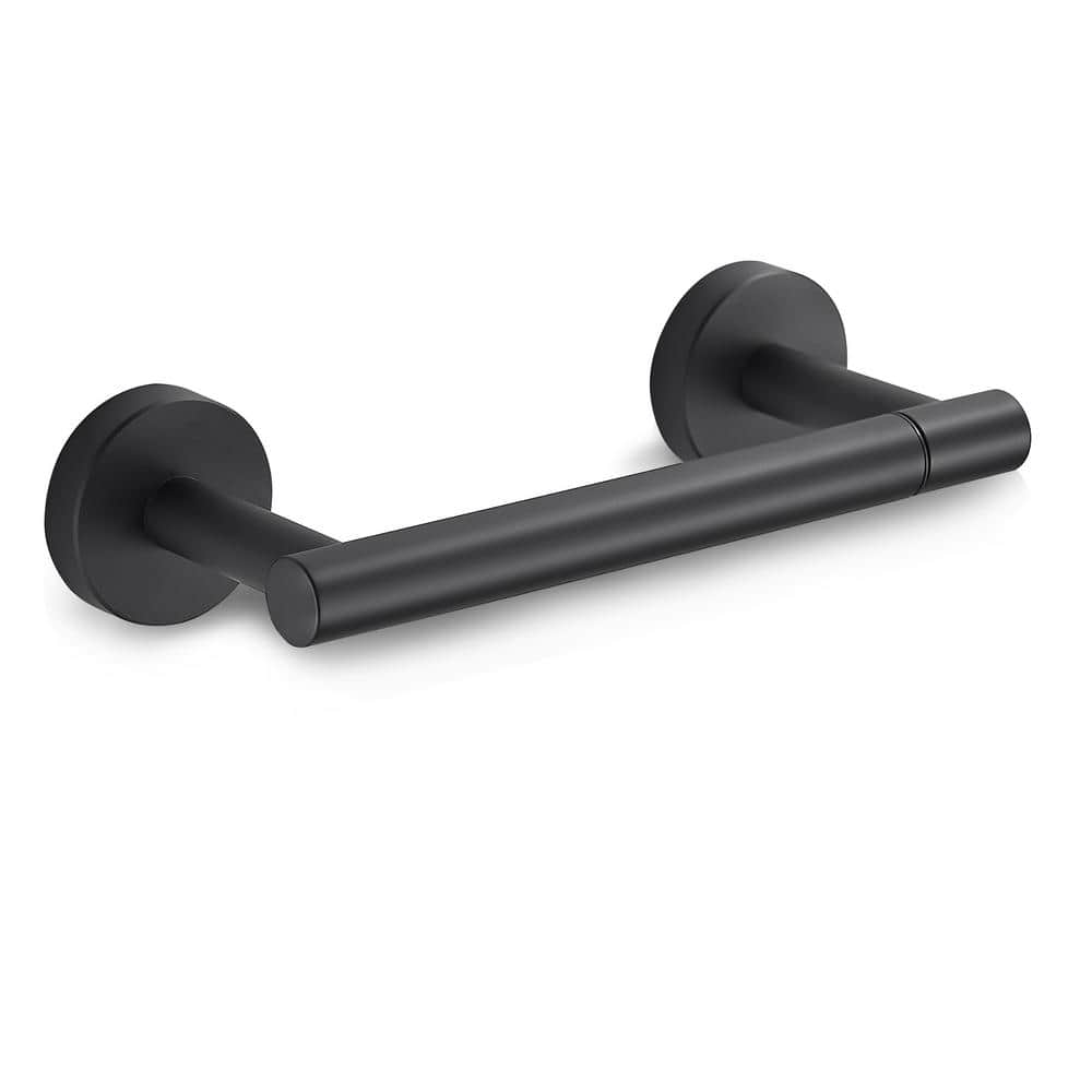 FORIOUS Wall Mount Post Toilet Paper Holder in Matte Black HH12401B ...