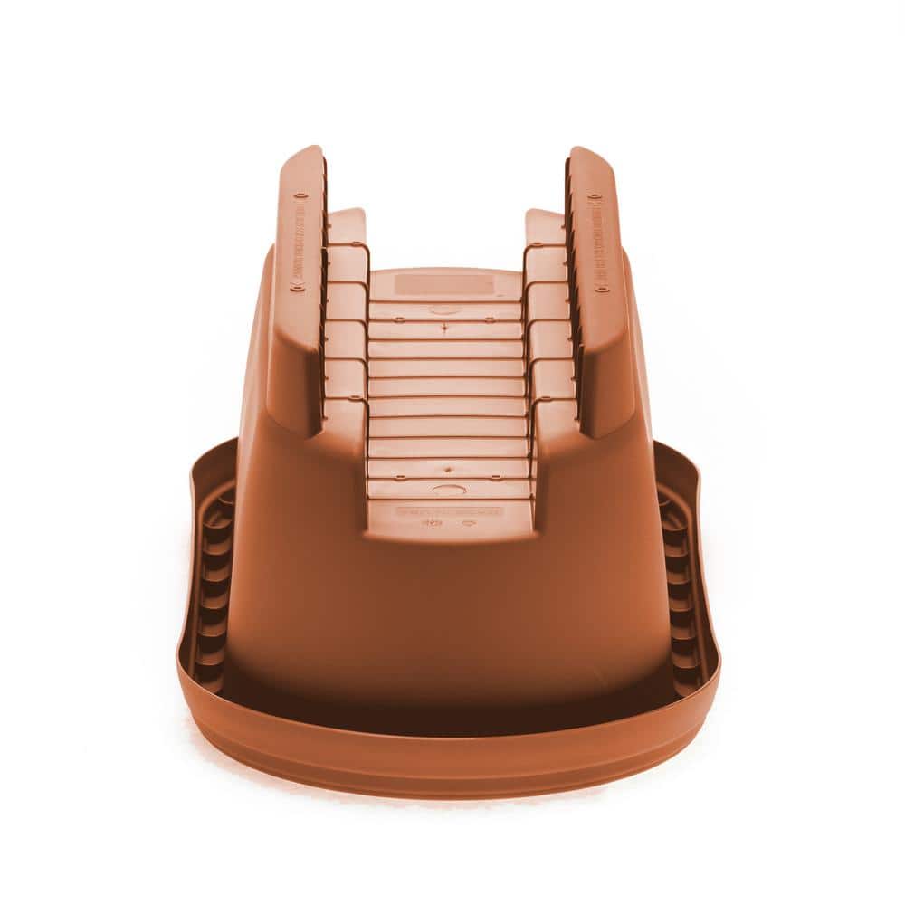 Terracotta Rectangular Resin Deck Rail Planter, 24-inch