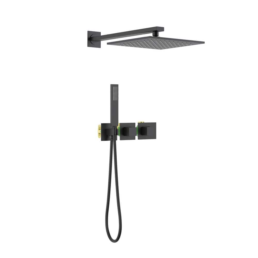 1-Handle 1-Spray Shower Faucet 1.8 GPM with Corrosion Resistant Wall Mount in Matte Black price history on PriceWatchPro