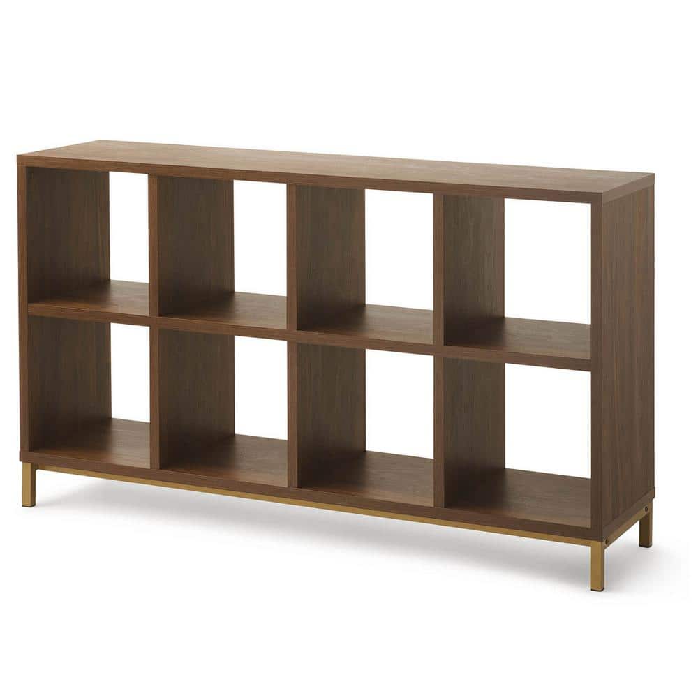33.2 in. H x 57.6 in. W x 15.4 in. D Vintage Walnut 8- Cube Organizer