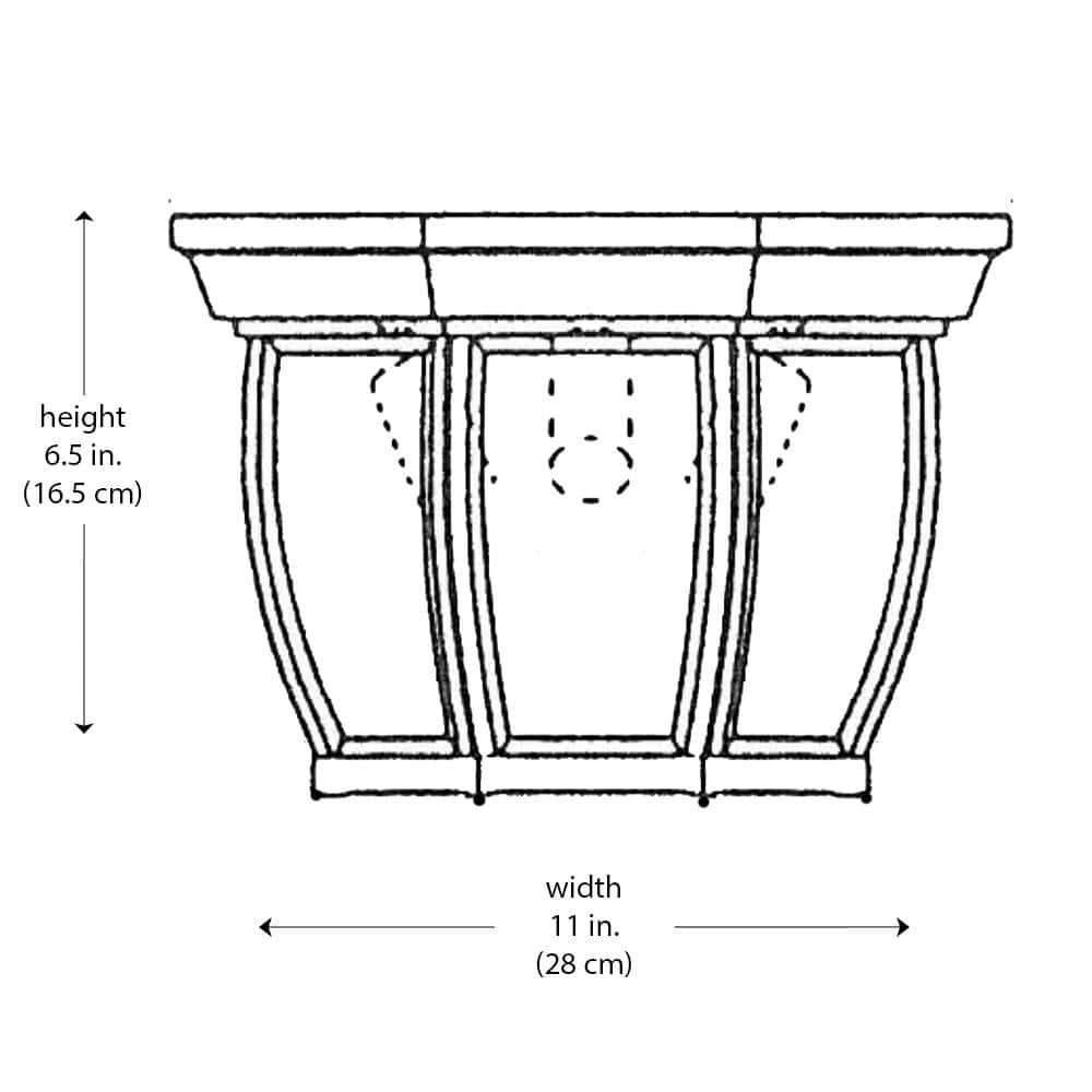 Angelus 11" Black Glass Indoor/Outdoor Flushmount Lantern
