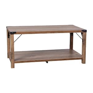 22 in. Rustic Oak Rectangle Engineered Wood Coffee Table