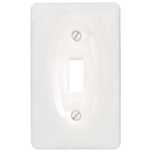 Allena 1 Gang Toggle Ceramic Wall Plate - White